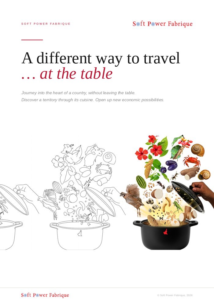 Brochure cover — A Different Way to Travel… at the Table
