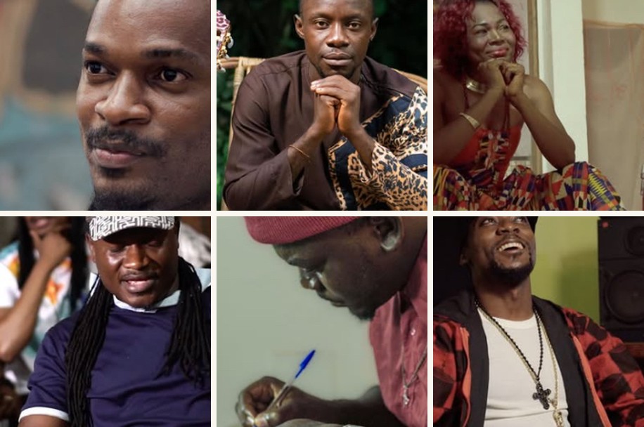 Six Cuhlia artists, in stills from their music videos